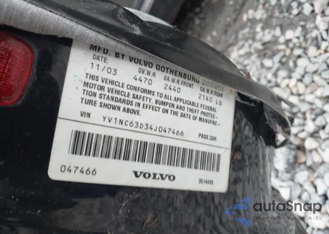 2004 Volvo C70 Lt z USA, uszkodzony, nr VIN YV1NC63D34J047466